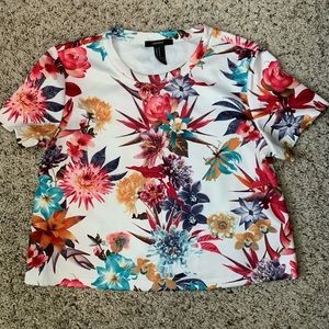 Forever 21 floral cropped shirt